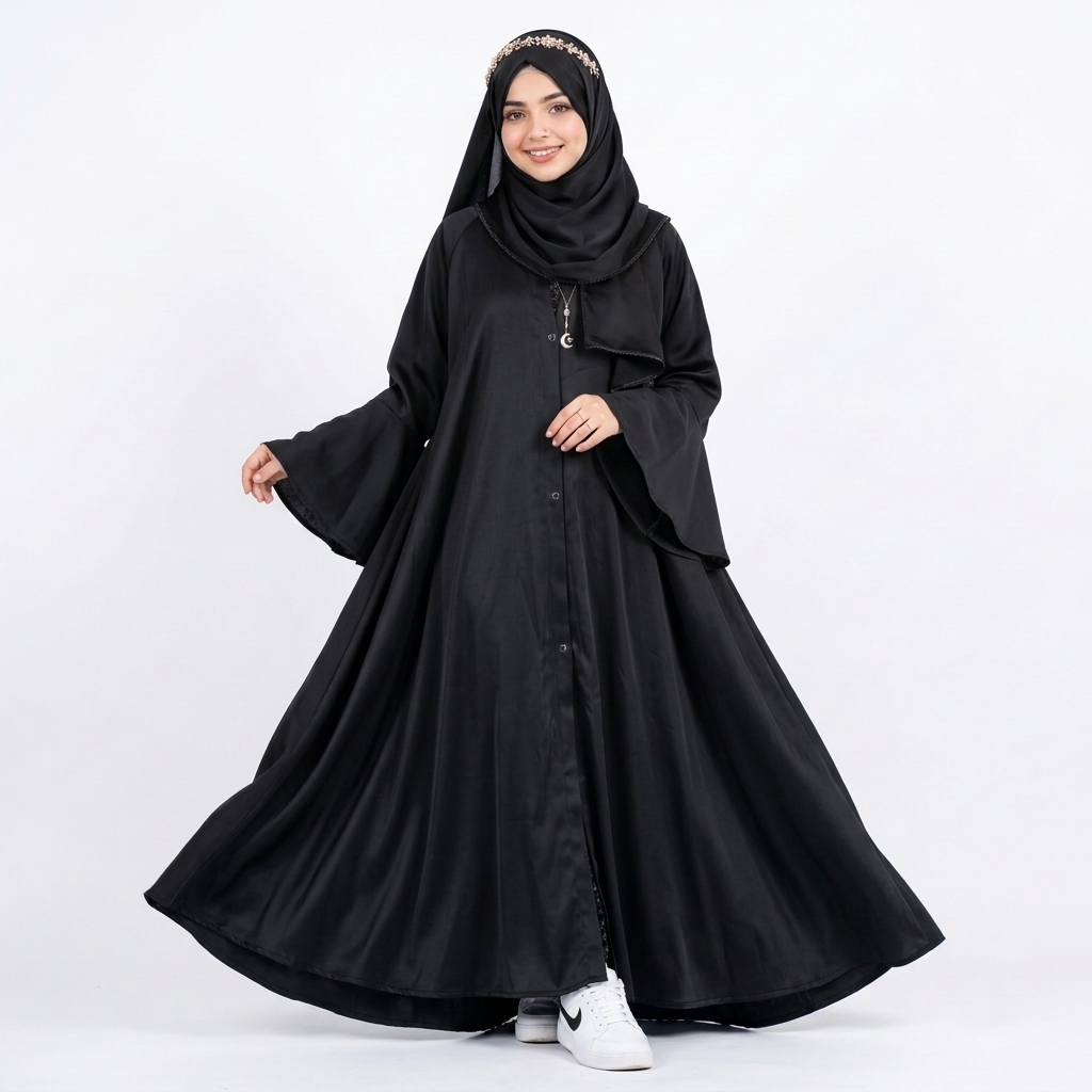 Black Classic Umbrella Flare Abaya — image 1